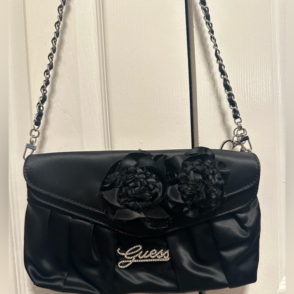GUESS Y2K VINTAGE CUTE BAG BLACK FLOWERS